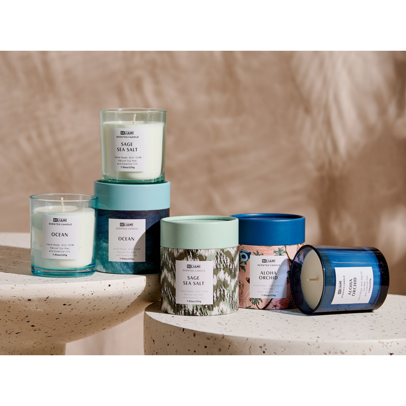 Scented Jar Candle, Blue/Green, Fresh