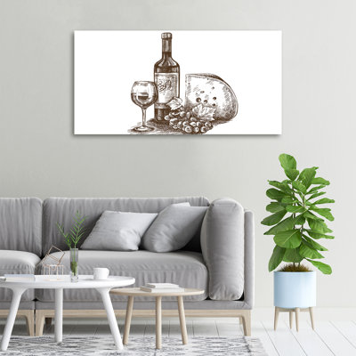 Wine and Snacks 1 Piece Wall Art on Canvas