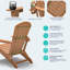 Chaise Adirondack pliante, texture bois, porte-gobelet, PEHD toutes saisons pour piscine / pelouse, teck-742881351