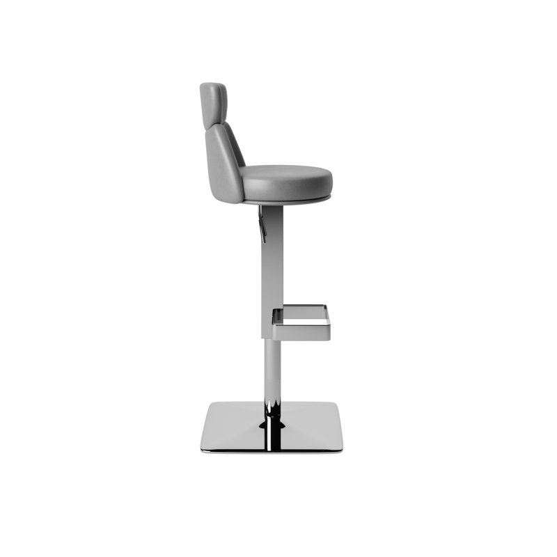 Sergio Taupe Leather Bar Stool, Grey