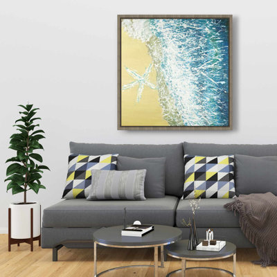 Left Side Seastar - Framed Canvas Sea Animal Home Decor
