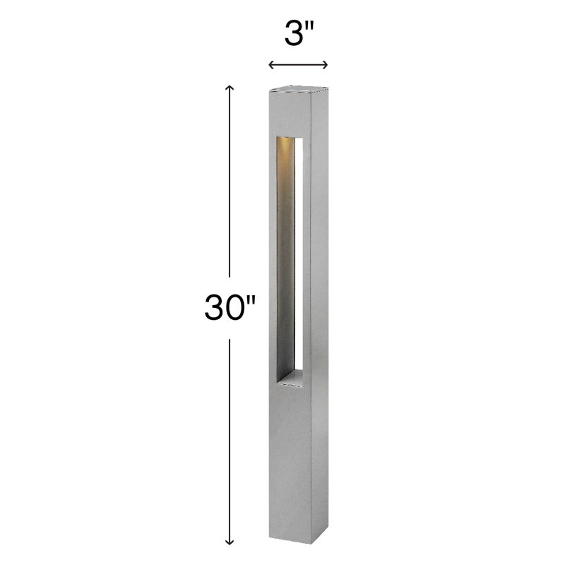 Atlantis Line Voltage Integrated LED Metal Bollard Light, Titanium