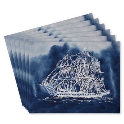 Sailing Ship Polyester Bonniview Set of 6 | Home Decor