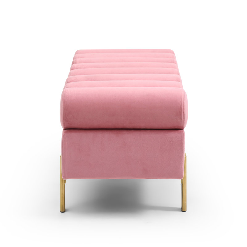 Banc de repose-pieds Modern Velvet, Rose