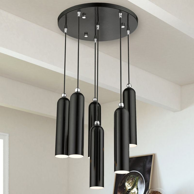 Harly 6 - Light Cluster Pendant, Shiny Black
