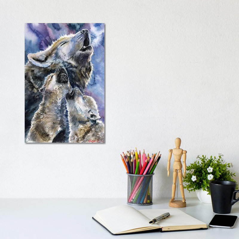Wolf Family by George Dyachenko - Wrapped Canvas Print, 20.32 cm H x 30.48 cm W