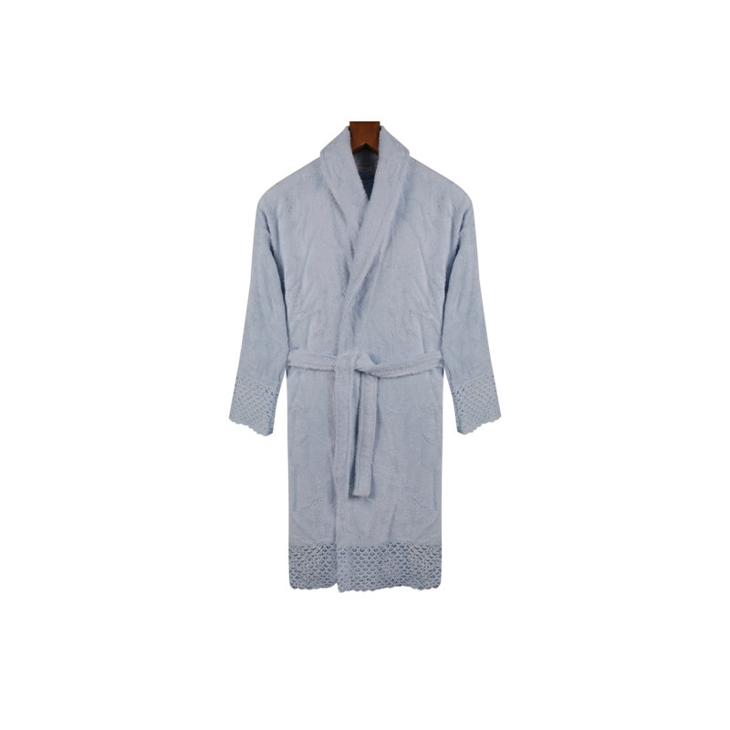 Peignoir mi-mollet de genre Bogomila, Bleu, L / XL