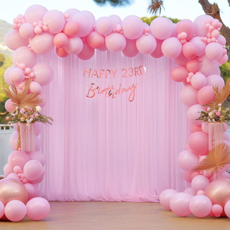 10Ft Tulle Backdrop Curtain For Parites, Sheer Backdrop Curtains Fabric Drapes For Wedding Ceremony Arch Party Stage Decorations(4 Panels 5*10Ft)