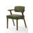 Weybridge - Mid-century Modern Green Fabric + Walnut Dining Chair