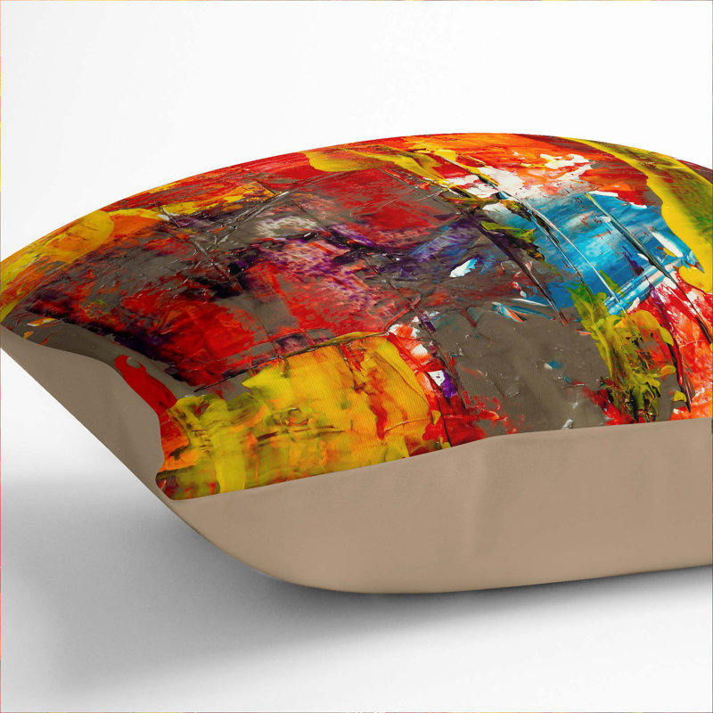 Abstract Square Throw Cushion, Stone, 55 x 55 cm