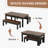 3 Piece Farmhouse Wood Dining Table Set With 2 Benches-684361922