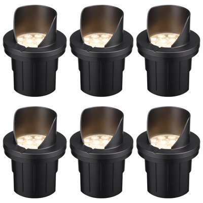 5CCT Low Voltage LED Well Light, 4" Dia. Aluminum LED In-Groud Landscape Light, 12-24V AC/DC, CRI 90, Black