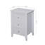 Table de chevet blanche moderne pour couloir - avec poste de charge portuaire