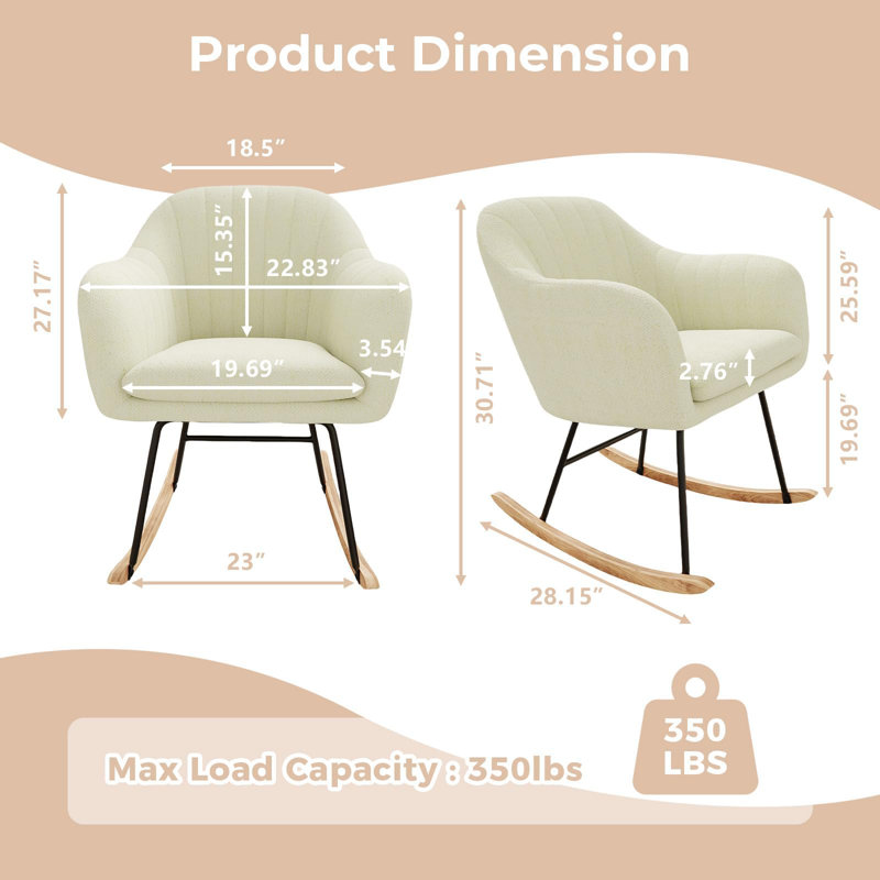 Iron Rocking Chair, White