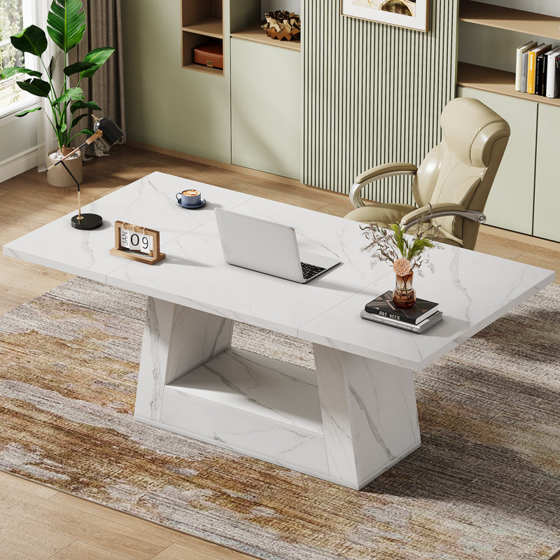 Modern Executive Desk With Sturdy Base