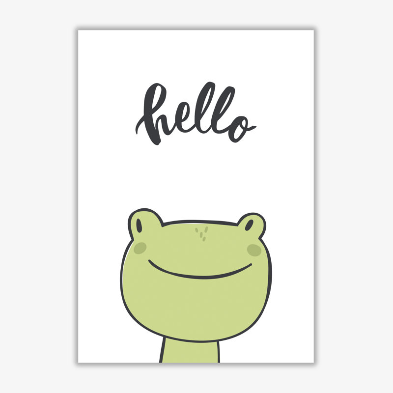 Hello Frog - Painting, No Frame, 30 cm H x 21 cm W x 1 cm D