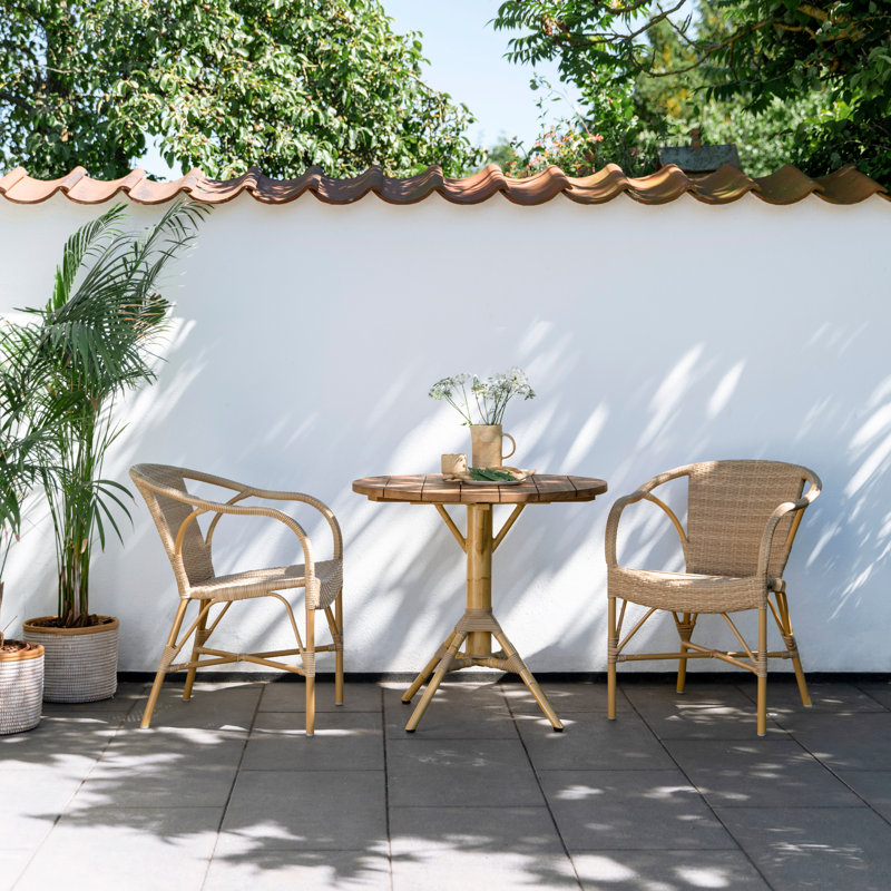 Chaise de salle à manger d'extérieur Madeleine, Naturel