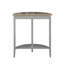 Console grise et chêne - Conception en demi-lune et rangement pratique élégant