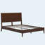 Structure de lit plateforme en bois de bambou massif de style Mid-Century avec lattes de bois et support en métal, chocolat-369696792-369696793