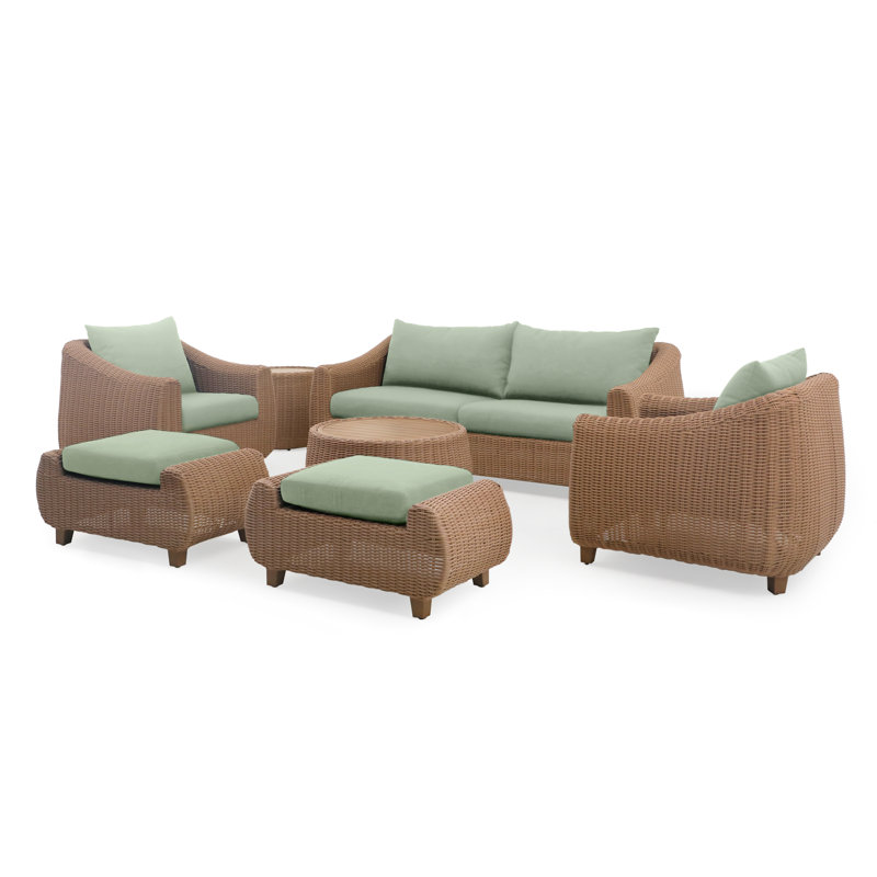 Luminis 7-Piece Sunbrella® Outdoor Patio Seating Set - Canvas Oasis, Canvas Oasis