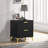 Black 2-Drawer Rectangular Nightstand-1906713553