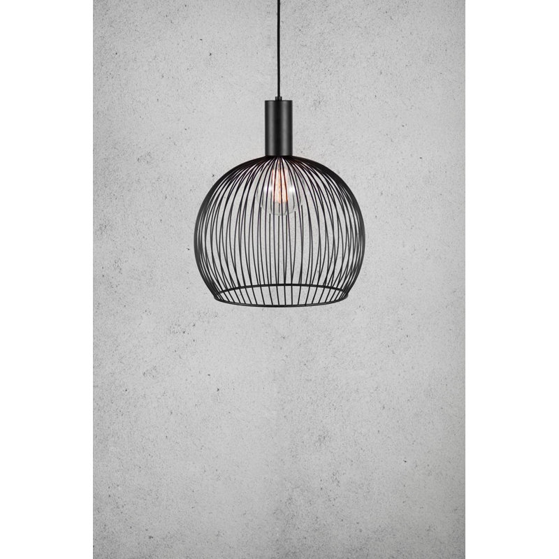 1 - Light Black Sphere Pendant, 45.5cm H x 40cm W x 40cm D