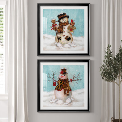 Bonhomme de neige - ensemble de 2 impressions
