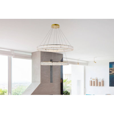 Steveson 2-Light Crystal Oval LED Chandelier