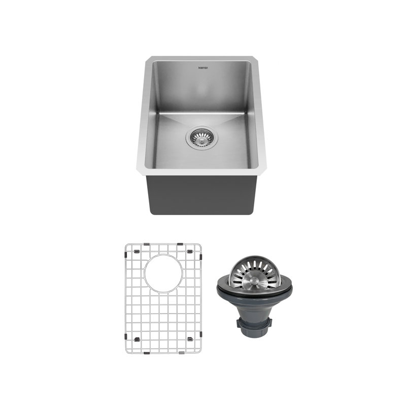 Karran 16-Gauge Stainless Steel 15'' X 20'' Undermount Bar Sink Kit