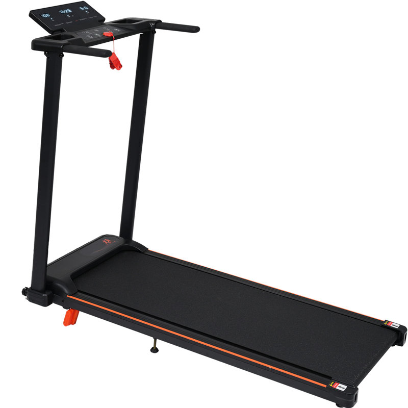 Tapis roulant de 3,0 hp avec inclinaison de 8%, portatif, capacité de 265 lb, 4 pieds de support réglables et console multifonctionnelle pour l'entraînement du cœur pliable