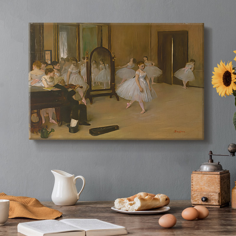 The Dancing Class (Metropolitan Museum Version) -Edgar Degas-Toile tendue avec châssis-c. 1870, 8 x 12