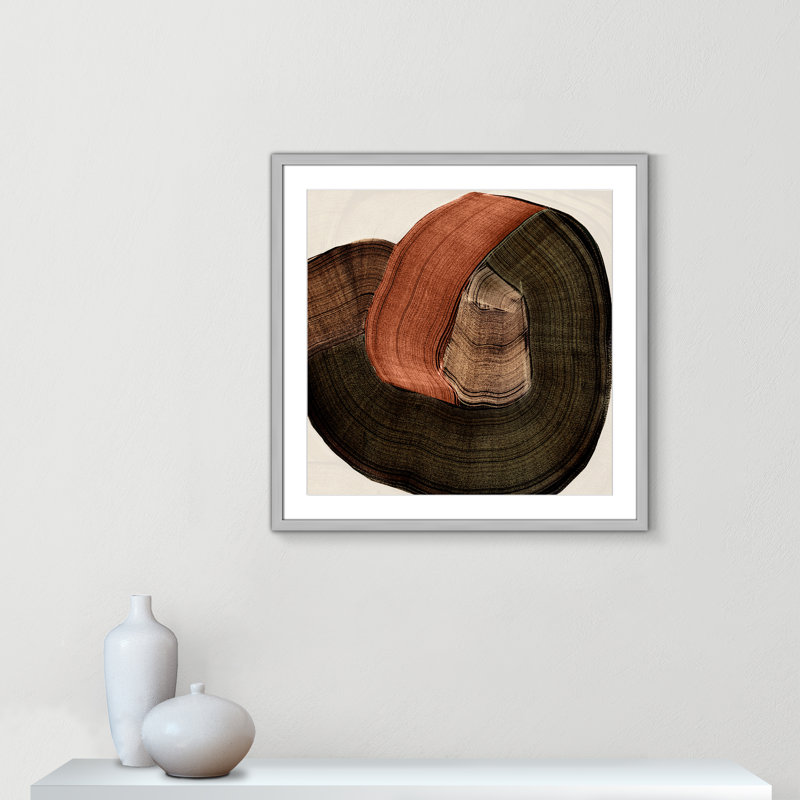«Folded Earth II» par , Argent mat, L 27,5 po x H 27,5 po, Imprimé mat