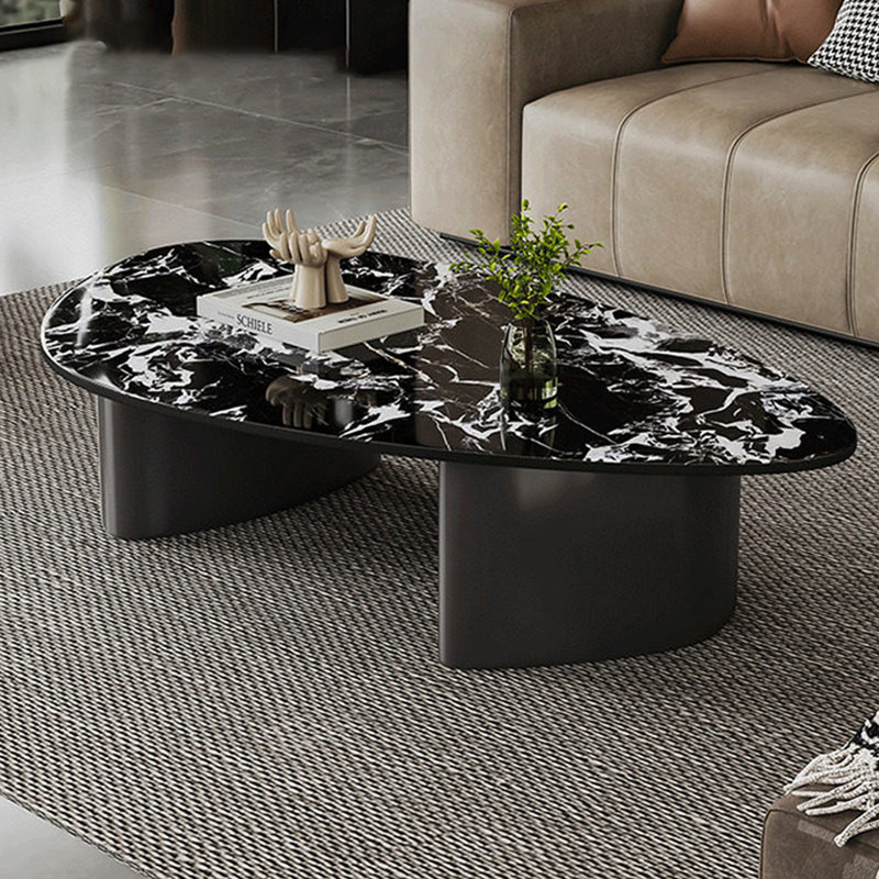 Table basse Modern Modern, H 15,74 po x L 55,11 po x l 27,55 po, Blanc/Noir