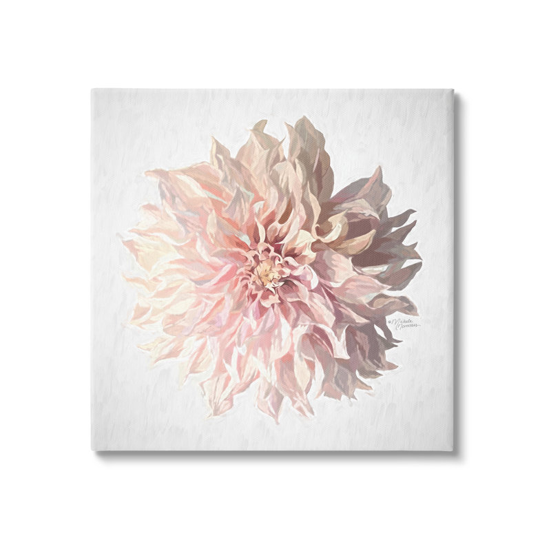Abstrait, fleur de dahlia, pétales de soleil roses, art mural sur toile par Michele Norman, H 30 po x l 30 po x P 1,5 po