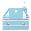 Lit mezzanine simple avec tente et tour Blue Slide - Bleu