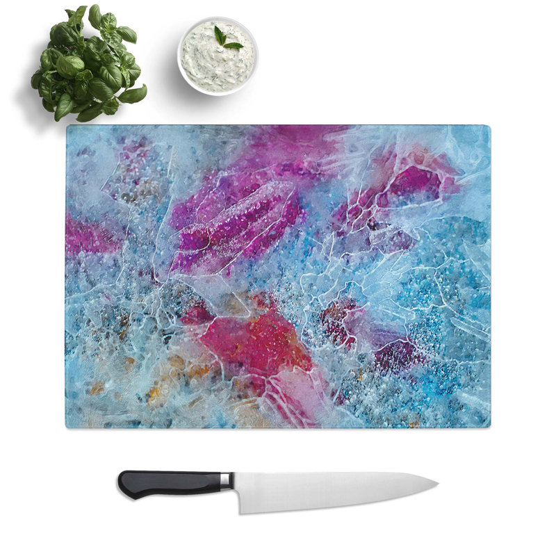 Glass Excitement of Colour in Abstract Chopping Board, 28.5 cm W x 20 cm L