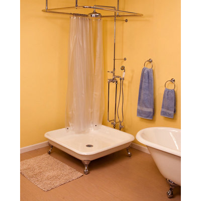 Exposed Thermostatic Shower System 36 Inch Wall Mount Showerhead with 2.5 GPM Handshower and Temperature Lever/Cross Handles