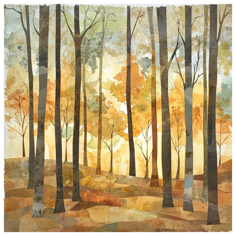 Autumn Forest Landscape Bedding Forest Bedspread Nature, Twin