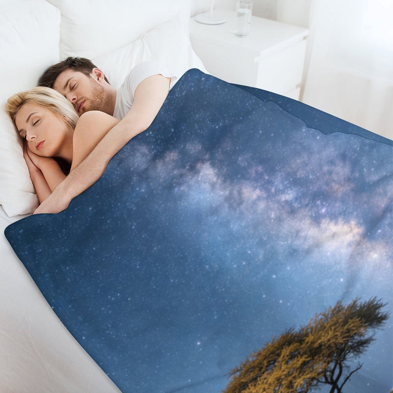 Jeté en flanelle Elephant Tree Stars, couverture douce et chaude pour salon, 60 x 80 po