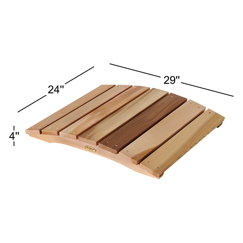 2-Ft Beige Cedar Wood Garden Bridge