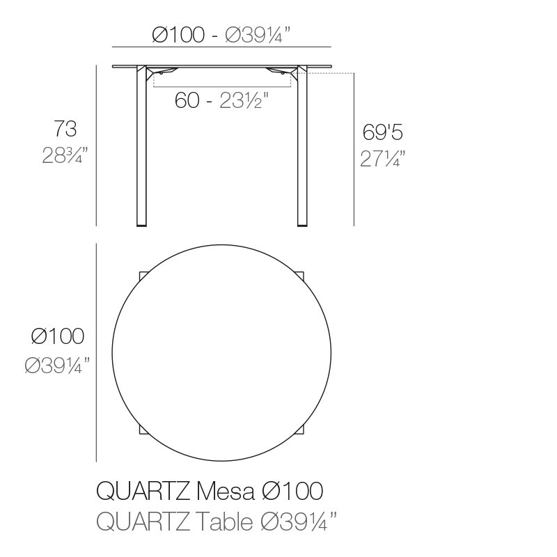 Quartz Plastic Dining Table, Black, 39.25"