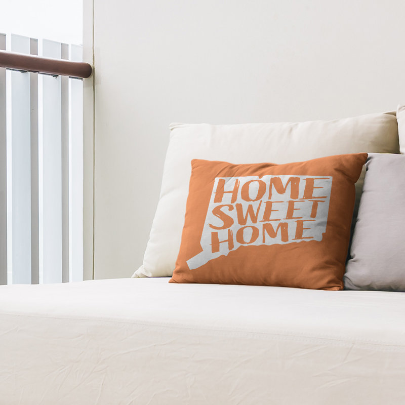 Outdoor Reversible Throw Pillow, Orange, Connecticut