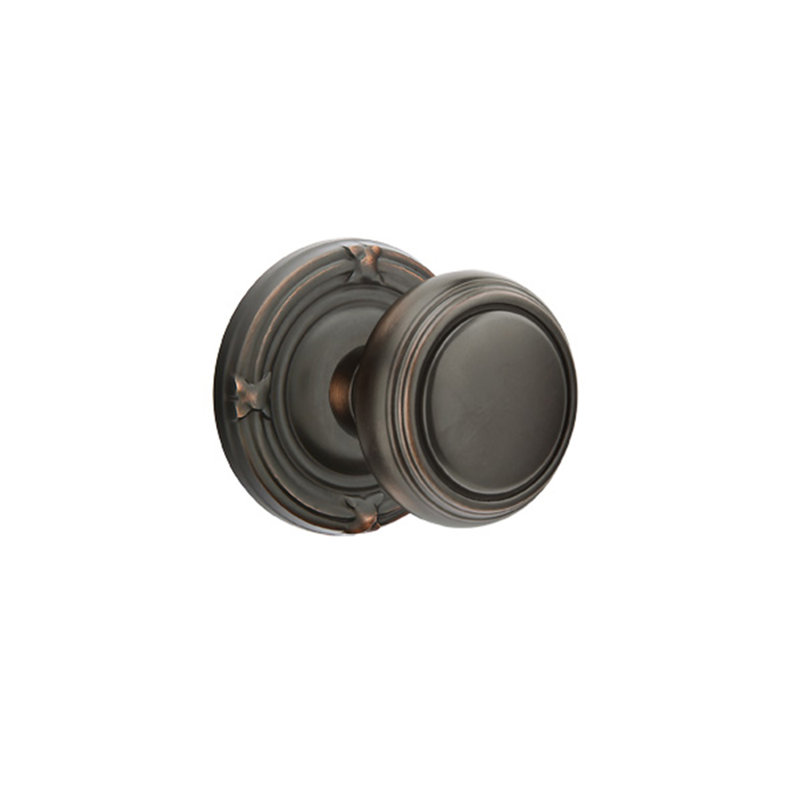 Ensemble de boutons de passage Emtek avec ruban et roseau et bouton Norwich, Bronze huilé