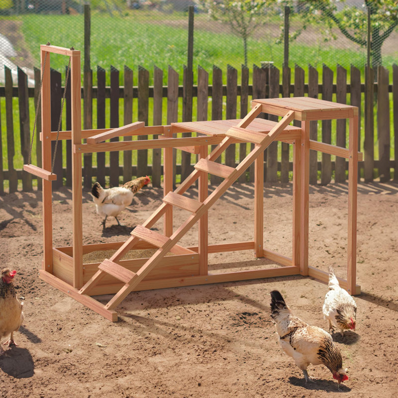 Chicken Roosting Bars, Chicken Perch Set For Coop With Swing, Food Box, Ladder