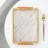 Bamboo Serving Tray With Handles - Marble Pattern Decorative Ottoman Tray, Large Coffee Table Serving Platter For Breakfast, Dinner, And Home Organization