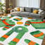 Tapis intérieur orange lavable à la machine, motif aquarelle « Objets d'hiver »-762023691