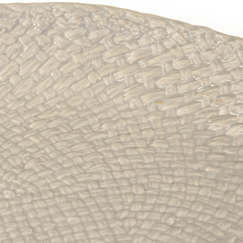 Dakota Fields Jill Ceramic Platter, Gray, 13.25" W x 13.25" L x 1.75" H
