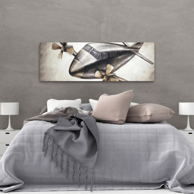 Avion en plein vol - décor de toile de transport gris