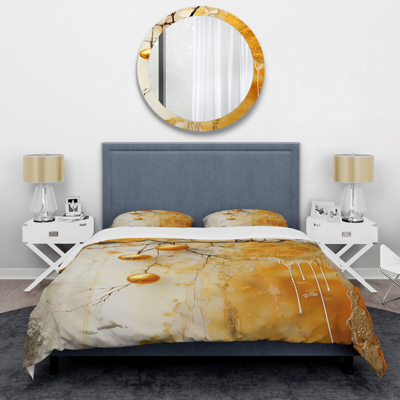 Ensemble de housse de couette Yellow Dusk Dream Brilliance I - Abstract Collages, Housse de couette pour lit simple