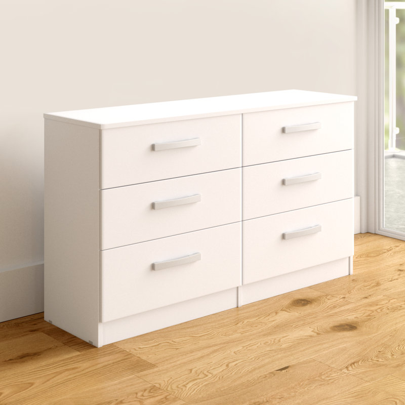 Marquitta 6 Drawer 127.5 Cm W Double Dresser, White